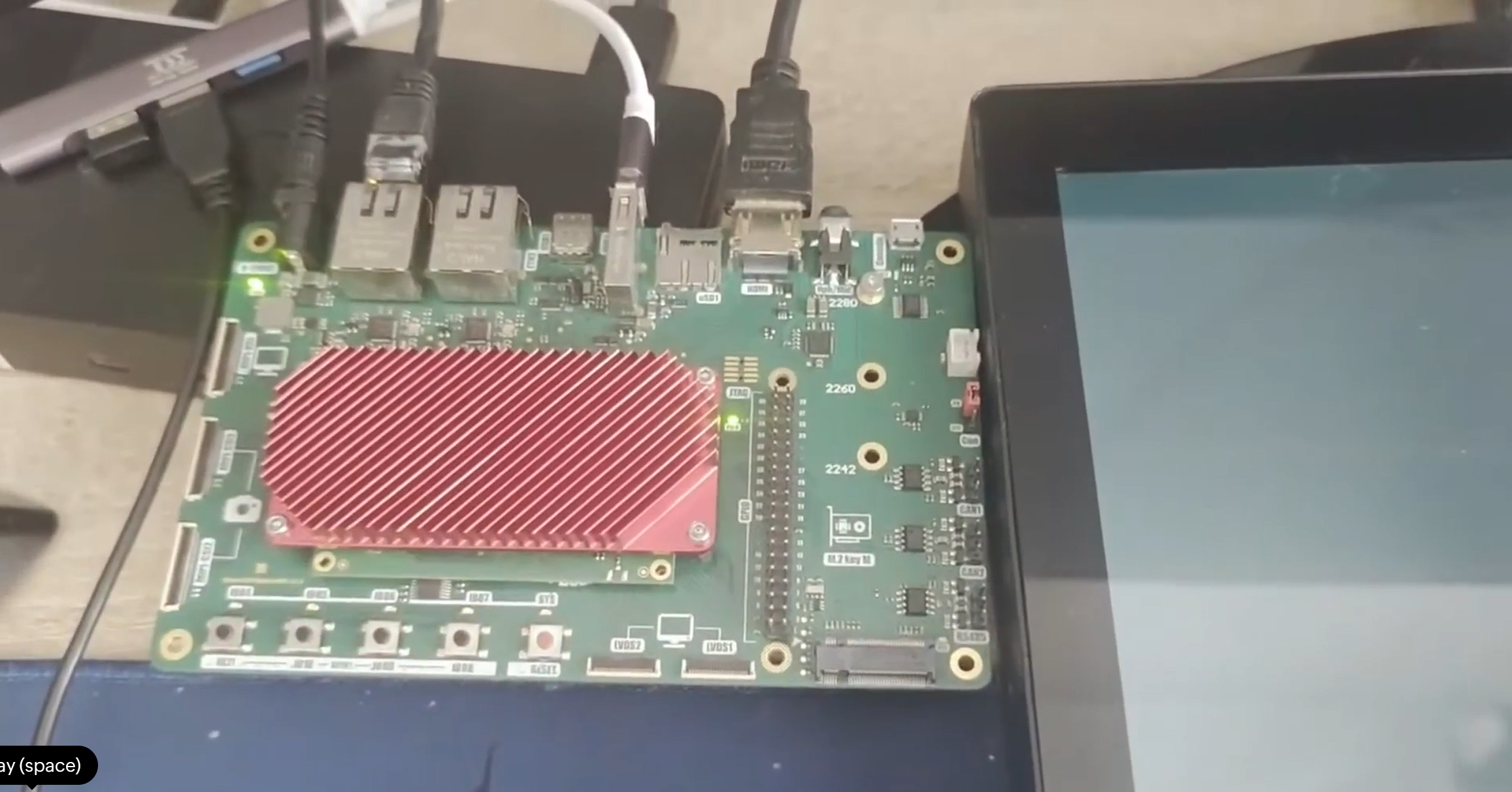 Testudos testing a Qt application on an ARM development board connected to a touch display